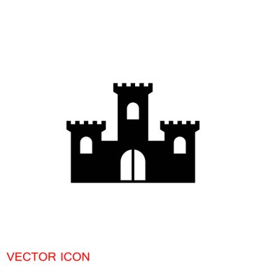 Kale ikonu. Kale kulesi simgesi veya sembolü.