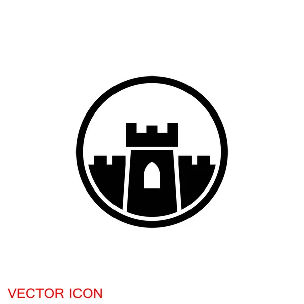 Icono Del Castillo Castillo Torre Icono Símbolo — Vector de stock