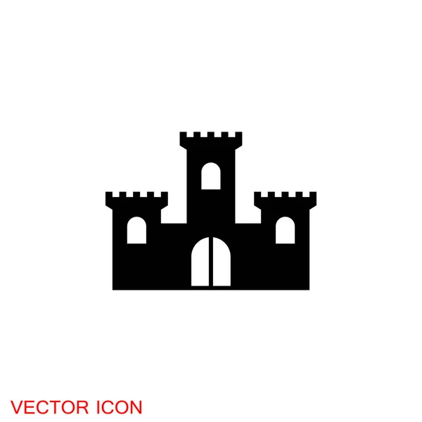 Kasteel Icoon Kasteel Toren Pictogram Symbool — Stockvector