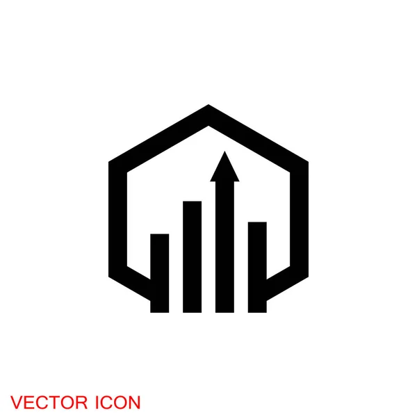 Diagrammsymbol Vektor Wächst Diagrammsymbol — Stockvektor