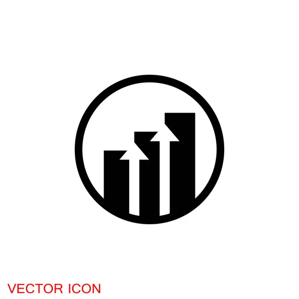 Gráfico Ícone Vetor Crescente Ícone Gráfico —  Vetores de Stock