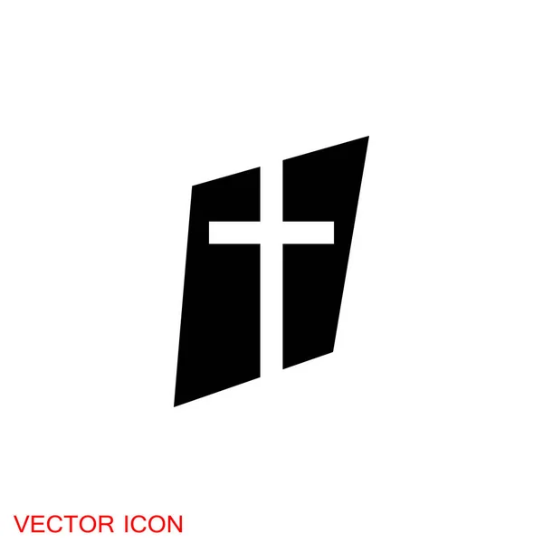 Církevní Vektorové Ikony Náboženských Znamení Křesťanství — Stockový vektor