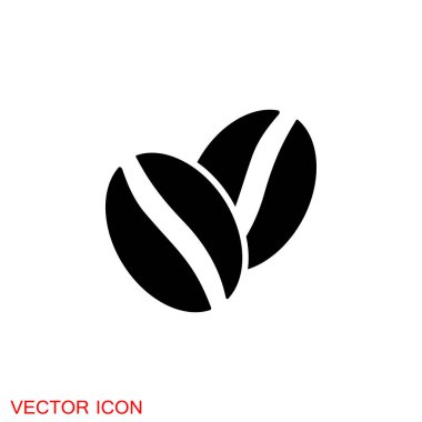 Kahve çekirdeği ikonu. Sıcak kızarmış pembe çilekli kahve.