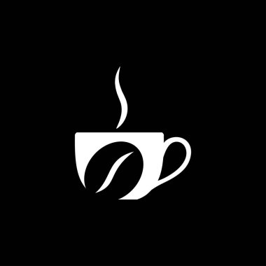 Kahve çekirdeği ikonu. Sıcak kızarmış pembe çilekli kahve.