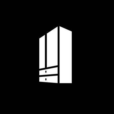 Dolap simgesi, mobilya ve ev dekoru simgeleri. Vektör