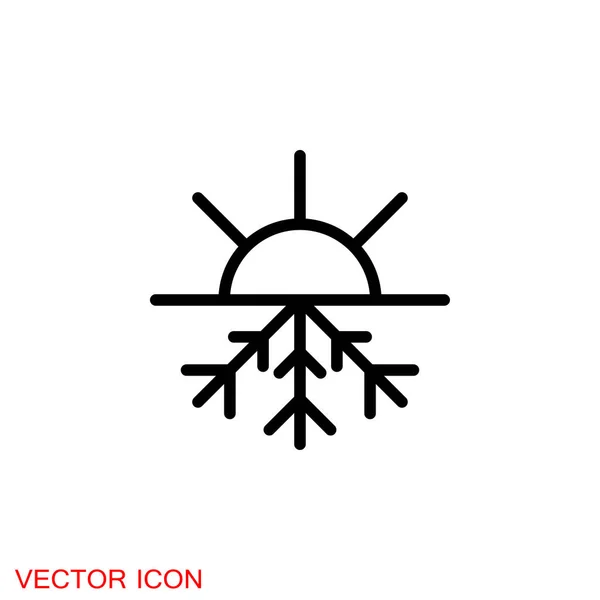 Icono Frío Icono Signo Copo Nieve Símbolo Aire Acondicionado — Vector de stock