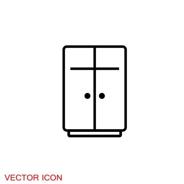 Cupboard Icon Furniture Home Decor Icons Vector — Stock Vector