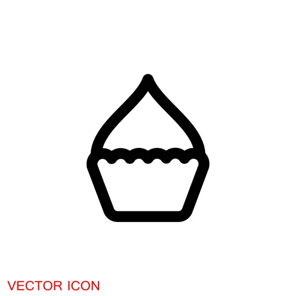 Ícone Bolo Modelo Logotipo Loja Cupcake — Vetor de Stock