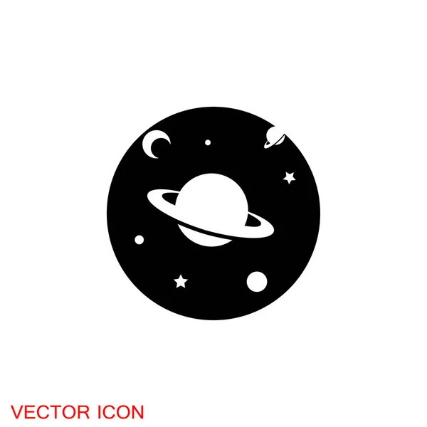 Weltraum Ikone Flachen Stil Vektorzeichenillustration Vektorgrafiken