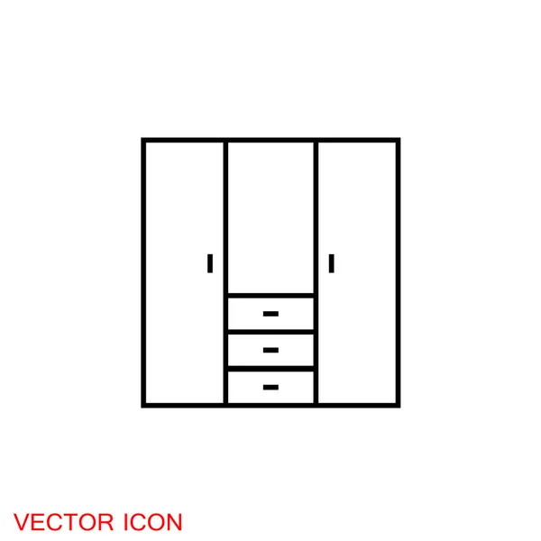 Icono Del Armario Muebles Iconos Decoración Para Hogar Vector Gráficos vectoriales