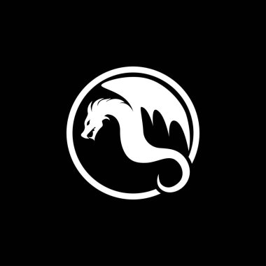Ejderha simgesi, Ejderha logo vektör tasarım şablonu, ejderha simgesi.