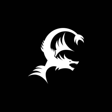 Ejderha simgesi, Ejderha logo vektör tasarım şablonu, ejderha simgesi.