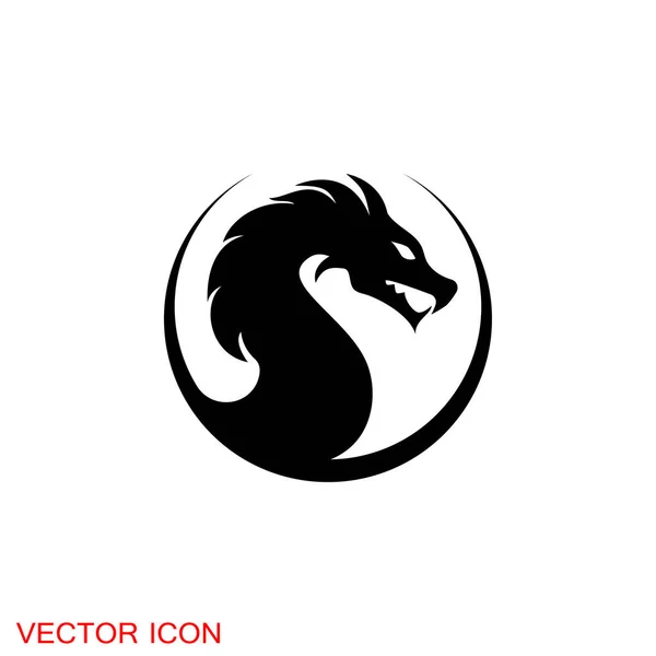 Drachen-Symbol, Drachen-Logo-Vektor-Design-Vorlage, Drachen-Symbol. — Stockvektor