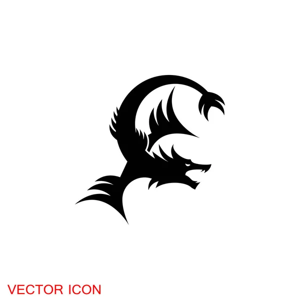 Drachen-Symbol, Drachen-Logo-Vektor-Design-Vorlage, Drachen-Symbol. — Stockvektor