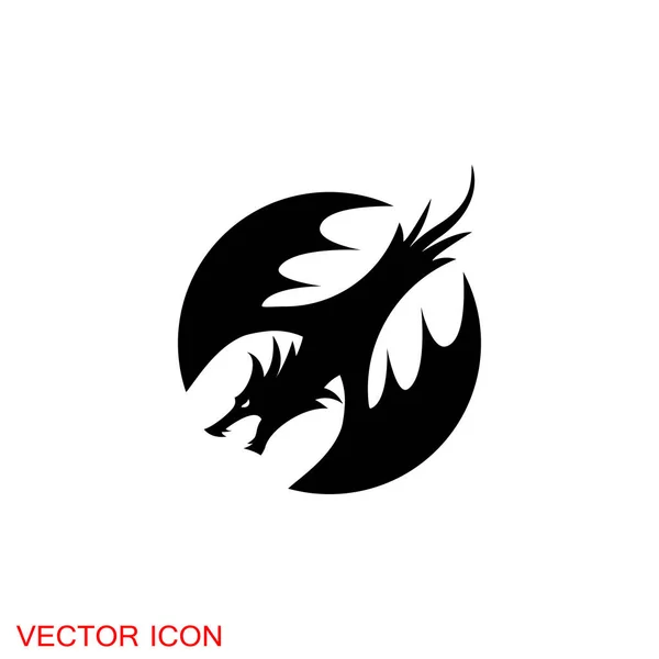 Icono del dragón, Dragon logo vector plantilla de diseño, icono del dragón . Ilustración de stock