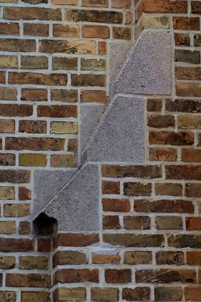 Texture Old Brick Wall Multicolored Bricks Decoratieve Steps Background — Stock Photo, Image