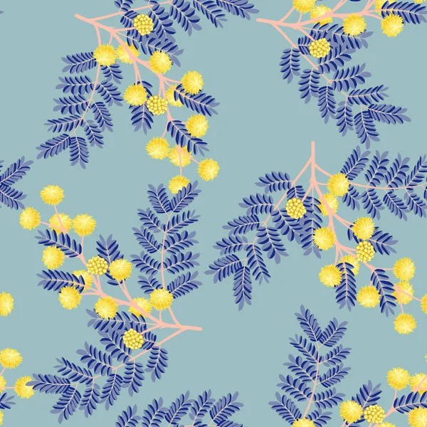 배경에 가시없는 미모사 옷감과 무늬를 — 스톡 벡터