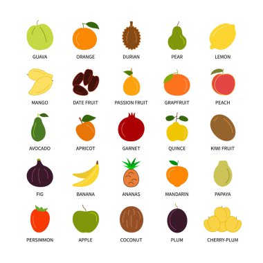 Meyveler doğal organik taslak vektör simgeleri ayarlandı. Vegan, iş, analiz, tasarım elementleri, logoti, taze sağlıklı yiyecekler ve daha fazlası. İnternet siteleri ve telefonlar için ayrı bir meyve koleksiyonu.