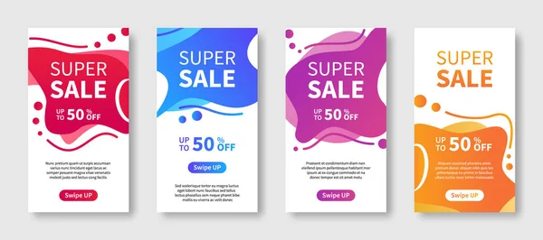 stock vector Dynamic modern liquid mobile abstract background for big sale banners. Special offer for business promotion super sale. Discount for design template with editable text. Set of vector illustrations.