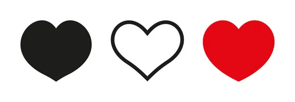 ハートと愛 コレクションリニアアイコン ギフトや装飾 バレンタインデーのイラストのためのアイコン 白い背景のウェブサイトや携帯電話のための心と愛のセット ベクトルシンボルセット — ストックベクタ