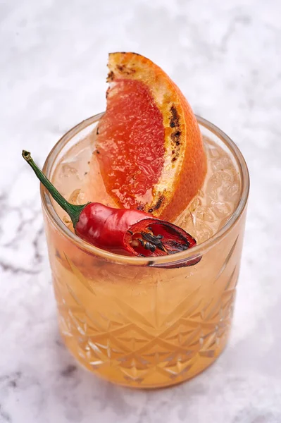 Summer Cocktail Concept Fresh Sweet Orange Cocktail Slice Roasted Orange — Stok fotoğraf