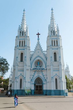 Saint Mary Katolik Katedrali dış mimarisi 23 Şubat 2018 Madurai, Hindistan
