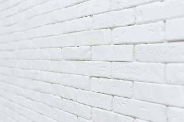 white brick painted wall. closeup texture background