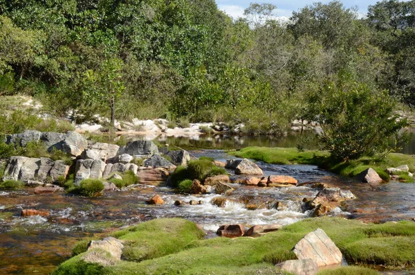 Río Cascada Parque Estatal Río Preto Minas Gerais Llamado Prainha — Foto de Stock