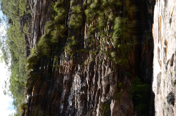 Droge Waterval Muur Rio Preto State Park Minas Gerais Cachoeira — Stockfoto