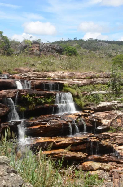 Minas Gerais Eyaletindeki Milho Verde Şelalesi Cachoeira Moinho Değirmeni Şelalesi — Stok fotoğraf