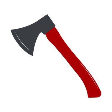 beyaz arkaplanda bir balta, simge, izole edilmiş, vektör renk illüstrasyonu