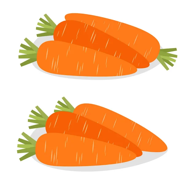 Морковь Куча Корней Цветной Значок Белом Фоне Векторная Плоская Иллюстрация — стоковый вектор