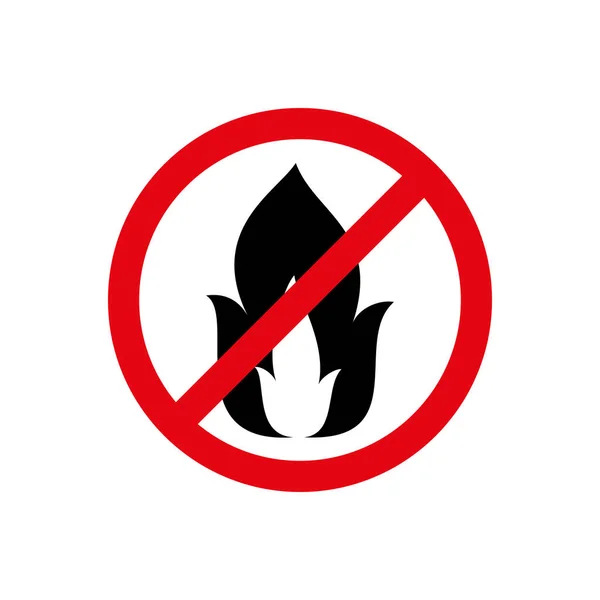 Kein Feuer Symbol Auf Weißem Hintergrund Vektorillustration Baut Kein Feuer — Stockvektor