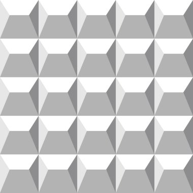 Beton çit, vektör çizimi. Kusursuz desen, geometrik desenli gri duvar dokusu.