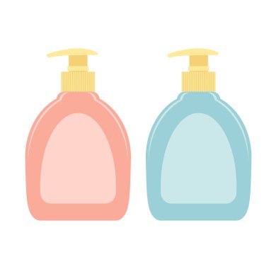 Sıvı sabun, bulaşık deterjanı. Beyaz arkaplanda simge. Vektör illüstrasyonu.