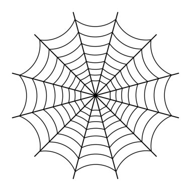 Cadılar Bayramı örümcek ağı, beyaz arkaplanda siyah çizgiler. vektör illüstrasyonu. 