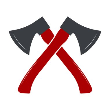 iki çapraz eksen, simge, beyaz arkaplan üzerinde izole, vektör renk illüstrasyonu