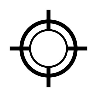 Hedefi ya da görüntüyü ikon yap. Vektör illüstrasyonu, beyaz arkaplanda siyah özet.