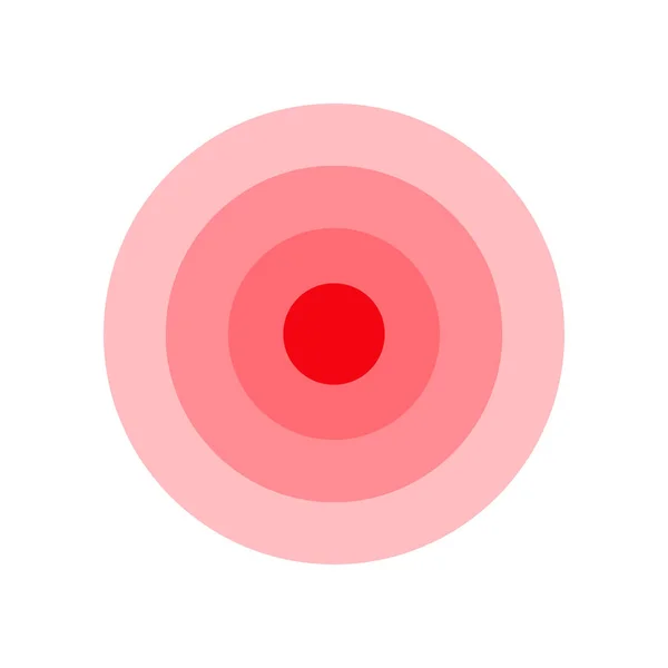 kırmızı daireler halinde zonklayan acı. Vektör çizimi. Beyaz arkaplan üzerindeki simge.