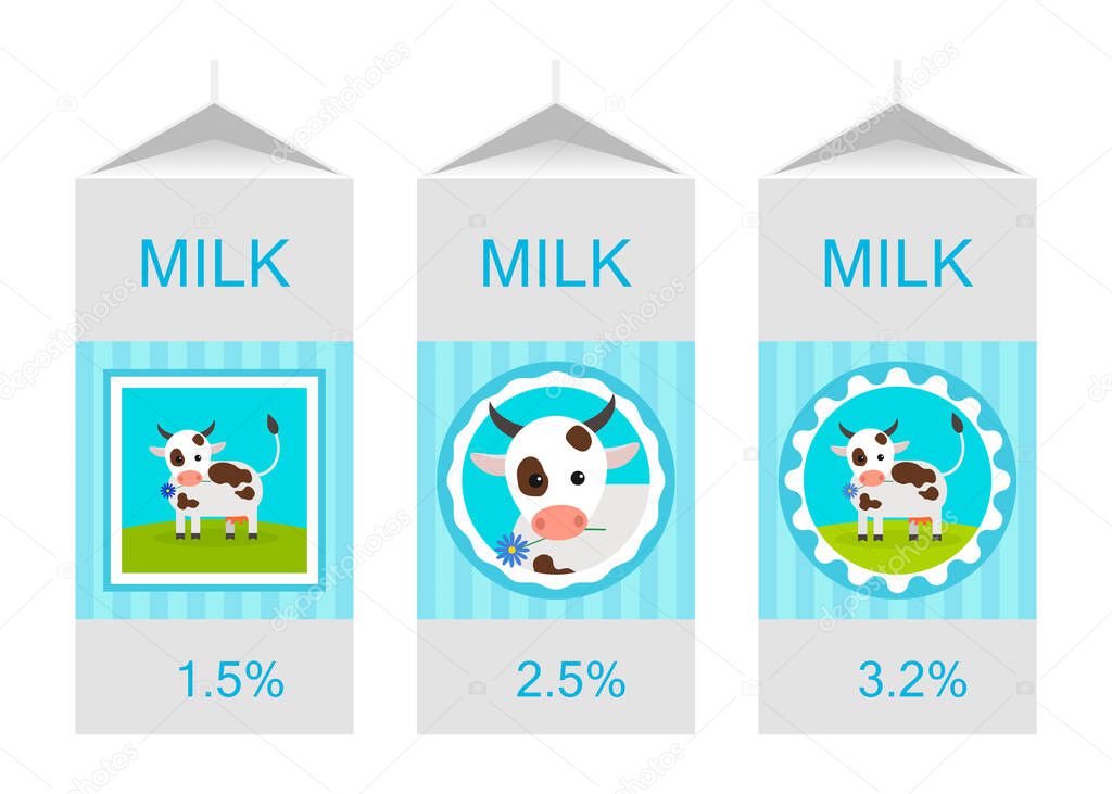 carton of milk, vector illustration. the packaging design.