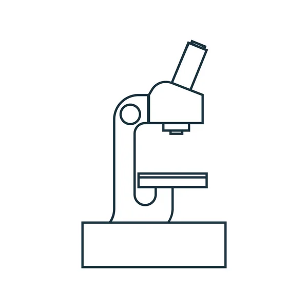 Ikona Liniowa Mikroskopu Ilustracja Wektora Doświadczenie Chemiczne Lub Fizyczne Nauka — Wektor stockowy