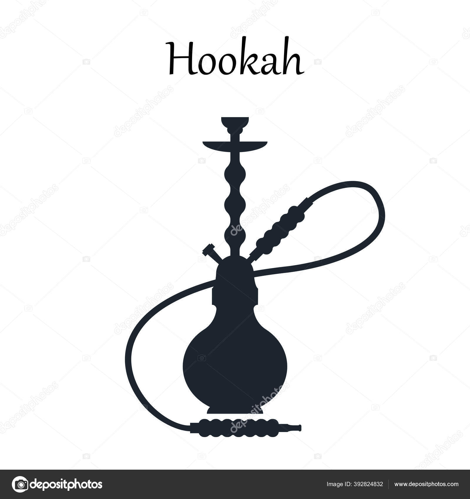 Hookah Black White Vector Icon Silhouette Shisha Hooka Bong Kalian Vector Image By C Daryasuperman Vector Stock