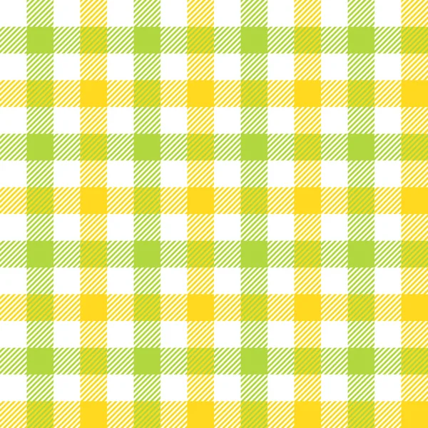 Seamless Pattern Plaid Background Vector Yellow Green Fabric Texture Tablecloths — Stock Vector