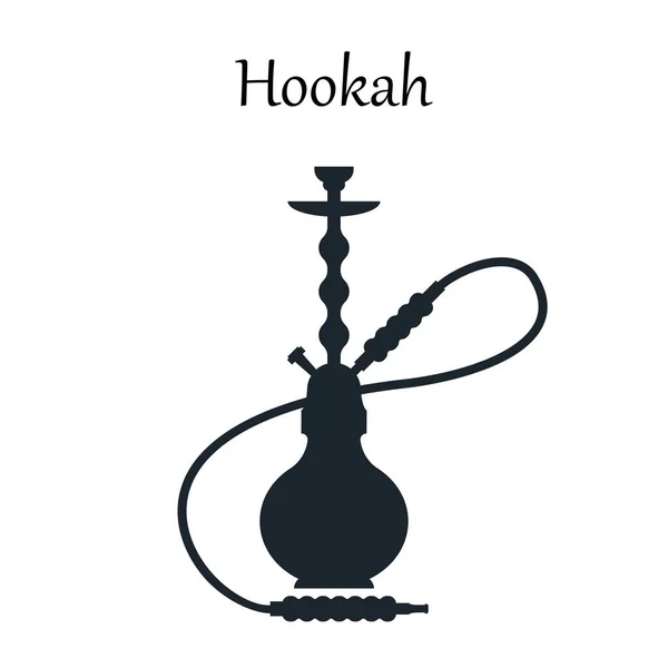 Hookah Icono Vector Blanco Negro Silueta Shisha Hooka Bong Kalian — Archivo Imágenes Vectoriales