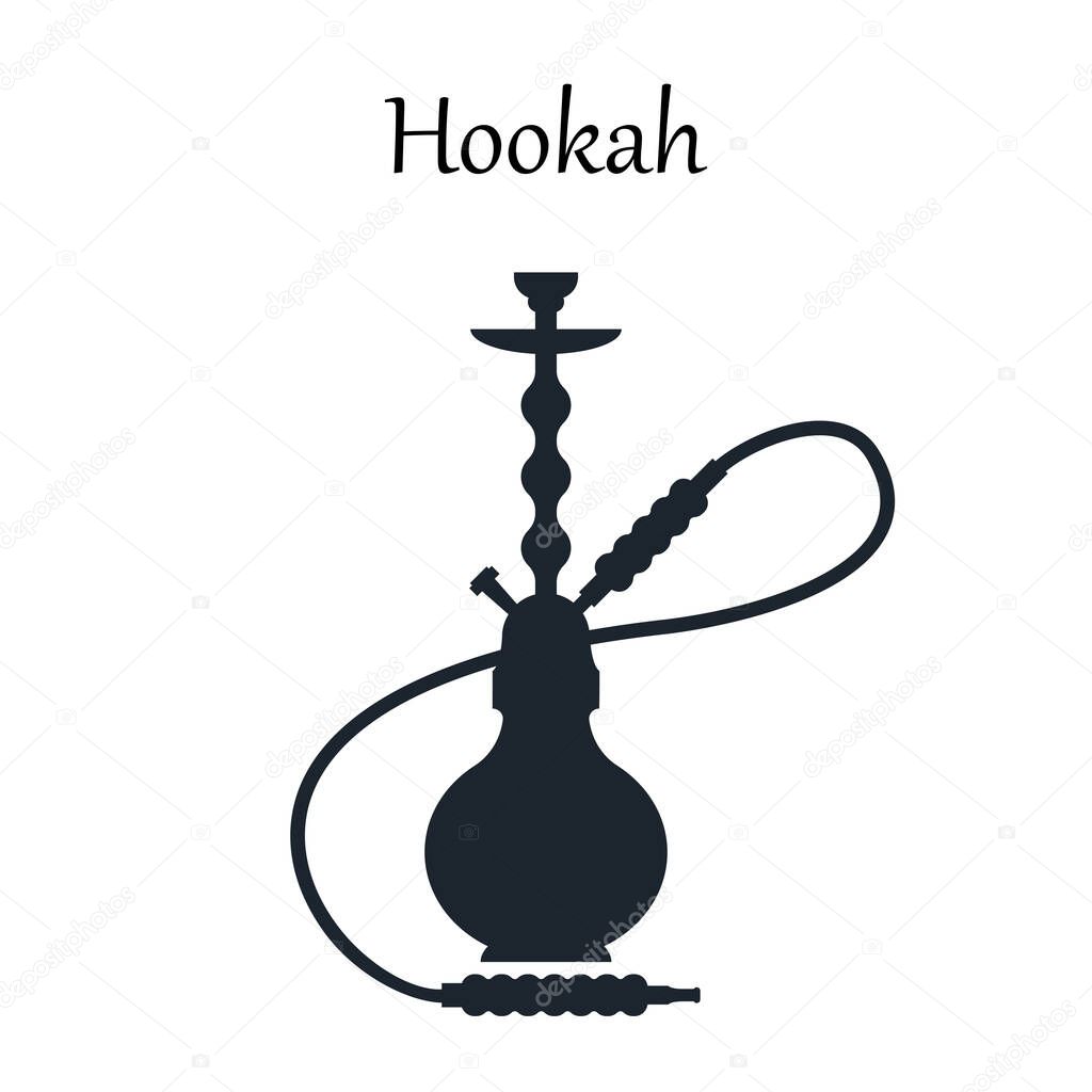 Hookah Black And White Vector Icon Silhouette Shisha Hooka Bong Kalian Premium Vector In Adobe Illustrator Ai Ai Format Encapsulated Postscript Eps Eps Format