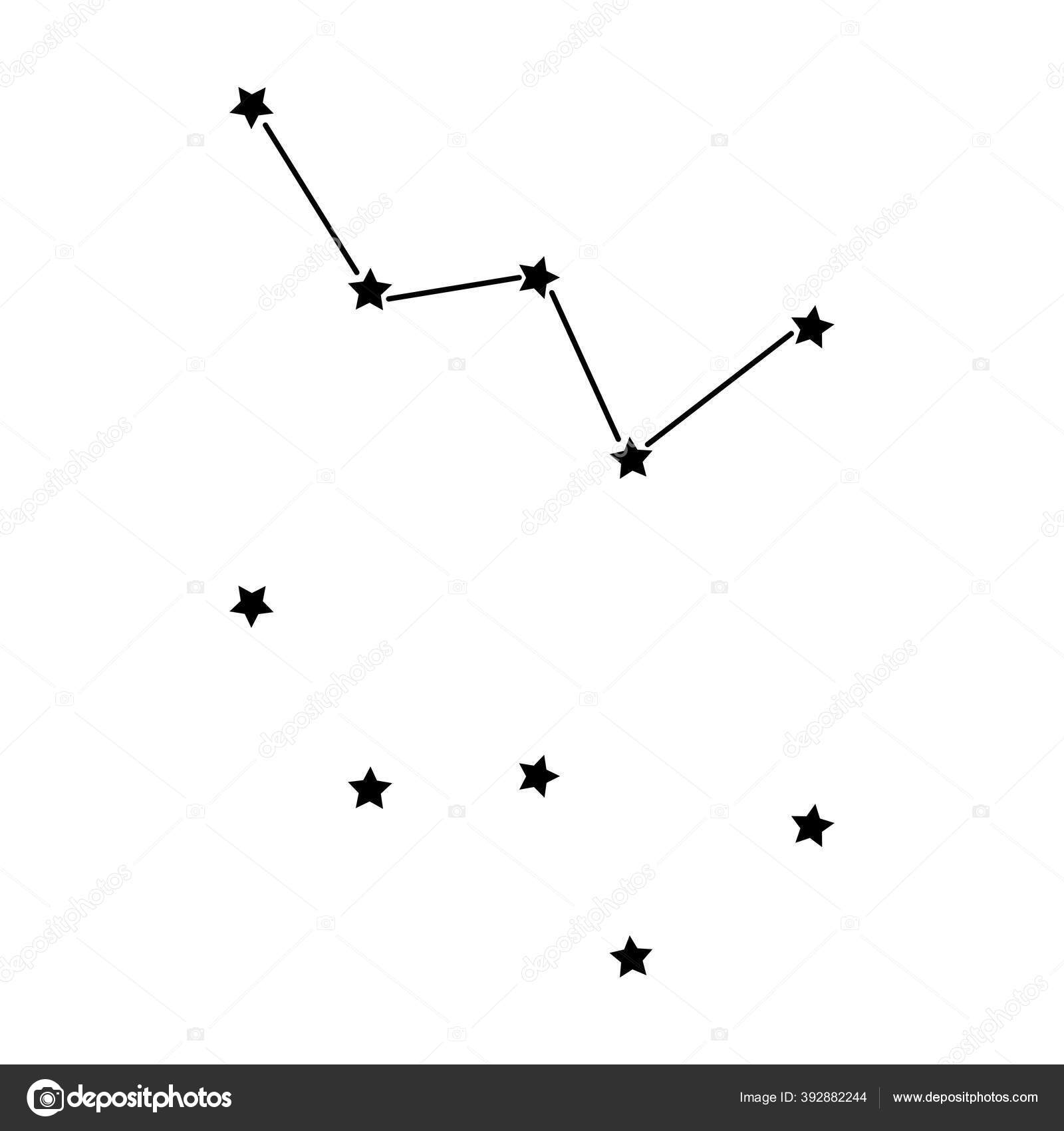 Constellation Cassiopeia Stars Space Galaxy Vector Illustration - Stock Vec...