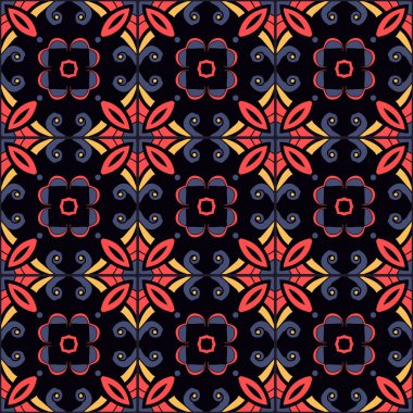 renk dekoratif fayanslar azulejos. Soyut arkaplan. Vektör el çizimi, tipik Portekiz fayansları, seramik fayanslar. Kusursuz desen.