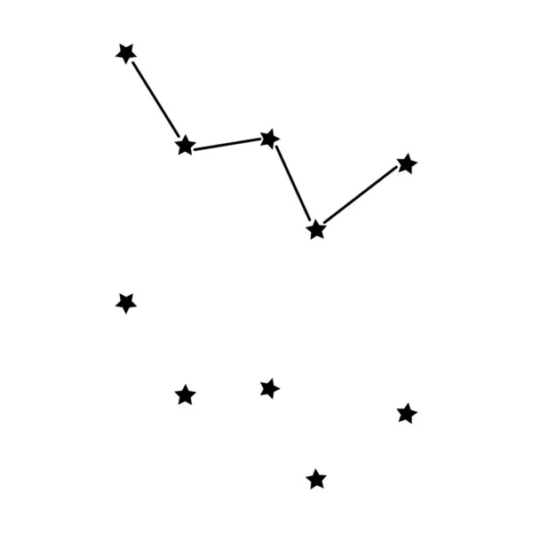 Takımyıldızı Cassiopeia. Yıldızlar, uzay, galaksi. vektör illüstrasyonu.