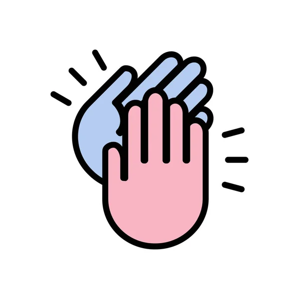Applause Line Icon Vector Illustration Two Hands Standing Ovation Success — Stock Vector
