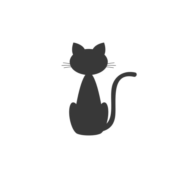 Icon Cat Vector Illustration Dark Silhouette White Background — Stock Vector